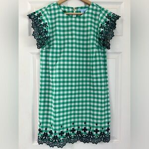 Draper James Dolly Check Eyelet Trim Dress